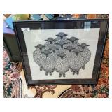 Framed Flock of Lambs Picture