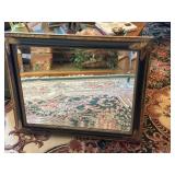 Gold Tone Framed Beveled Mirror