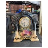 Peach Decorated Ceramic Clock