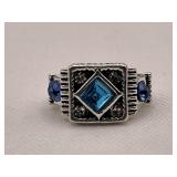 Estate Blue Topaz Cocktail Ring