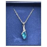 Blue Crystal Quartz Necklace