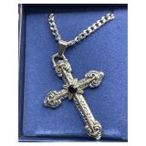 Large Cross Onyx Necklace