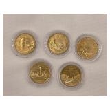 5 Gold Layered Proof State Quarters