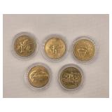 5 Gold Layered Proof State Quarters