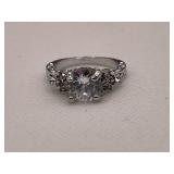 Ornate White Sapphire Engagement Ring
