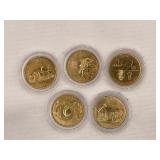 5 Gold Layered Proof State Quarters