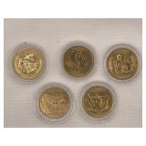 5 Gold Layered Proof State Quarters