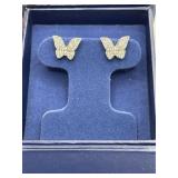 Beautiful White Sapphire Butterfly Earrings