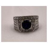 Sterling Silver Estate Sapphire Ring