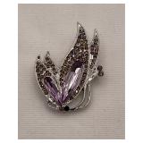 Vintage Austrian Crystal Butterfly Brooch