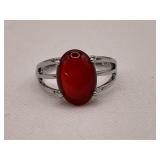 Carnelian Solitaire Ring