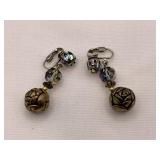 Austrian Crystal Dangle Vintage Earrings