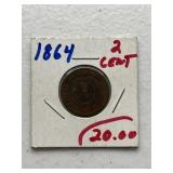 1864 Two Cent Piece