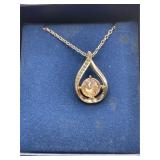 Large Morganite Quartz Necklace