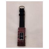 Fashion Watch with Red Crystals