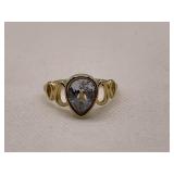 Bezel Set Pear Shape Solitaire Ring