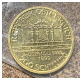1999 Austrian 200 Schilling Gold Coin