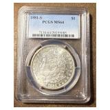MS64 1881-S Morgan Silver Dollar