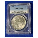 MS62 1886 Morgan Silver Dollar