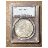 MS63 1887 Morgan Silver Dollar