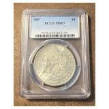 MS63 1887 Morgan Silver Dollar
