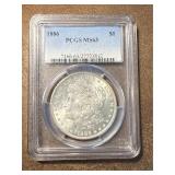 MS63 1886 Morgan Silver Dollar