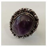 German Silver Amethyst Ring