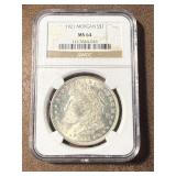 MS64 1921 Morgan Silver Dollar