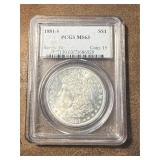 MS63 1881-S Morgan Silver Dollar