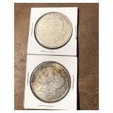 Two 1921 Morgan Silver Dollars
