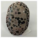 German Silver Dalmation Jasper Ring