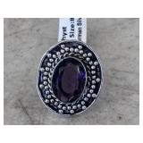 German Silver Amethyst Ring