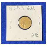 1913 $2.5 Gold Indian Coin
