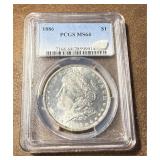 MS 64 1886 Morgan Silver Dollar