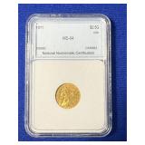 1911 $2.5 Gold Indian Coin