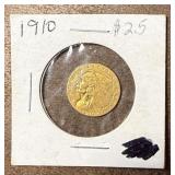 1910 $2.5 Gold Indian Coin