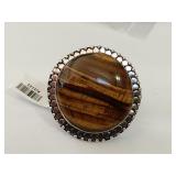 German Silver Tiger Eye Ring
