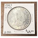 1887 Morgan Silver Dollar