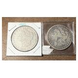 2 1880 Morgan Silver Dollars