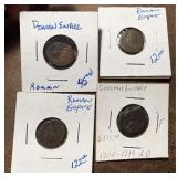4 Ancient Roman Coins