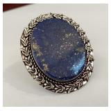 German Silver Lapis Ring