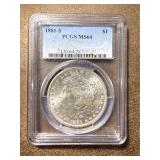 MS64 1881-S Morgan Silver Dollar