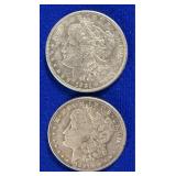 Two 1921 S Morgan Silver Dollars