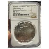 MS 69 2020 S Silver Eagle $1 Coin