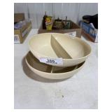 2 Divided Serving Dishes