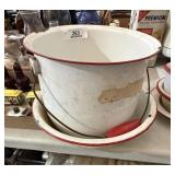 Enamel Wash Bowl & Pan