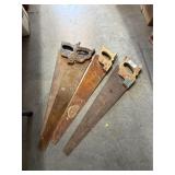 4 Vintage Hand Saws