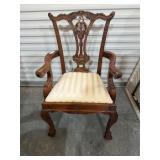 Chippendale Style Armchair w/ Upholstered Seat