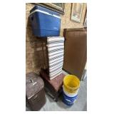 2 Bench Seats, Cooler & Bucket