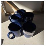 5 Blue Corello Stoneware Cups